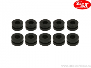 Rubberen demper (set van 10 stuks) - binnendiameter: 10 mm / buitendiameter: 22 mm / breedte: 13 mm - TourMax