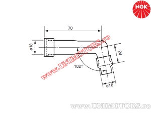 Rura świecy zapłonowej XB05F - (NGK)