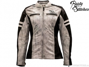 Rusty Stitches Damen Motorradjacke Joyce Weiß-Schwarz (weiß-schwarz) - Rusty Stitches