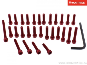 Satz roter Pro Bolt Aluminiumschrauben - Kawasaki ER-6F 650 F ABS ('12-'17) / ER-6N 650 E ('13-'16) - JMT