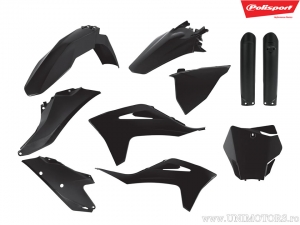 Schwarzes Plastik-Set - Gas Gas MC 125 / MC 450 F ('21-'23) / MC 250 / MC 350 F 4T ('22-'23) / MC 250 F 4T ('21-'23) - Polisport