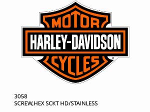 SCREW,HEX SCKT HD/STAINLESS - 3058 - Harley-Davidson