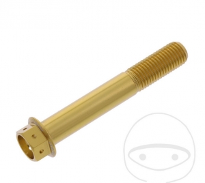 Sechskantkappe Schraube Pro Bolt M10 x 1.25 x 65 mm Aluminium Racing Gold - JM