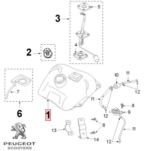 Serbatoio carburante - Peugeot Vclic / Vclic Evolution 4T AC 50cc - Peugeot