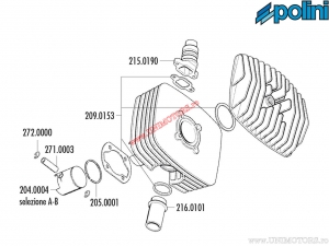 Set cilindro (diametro 48mm / 71,62cc) - Polini