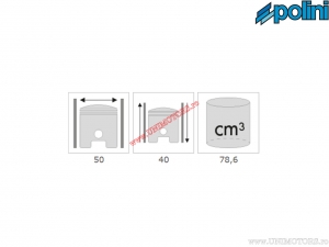 Set cilindro (diametro 50mm / 78,6cc) - 109.0016 - Polini