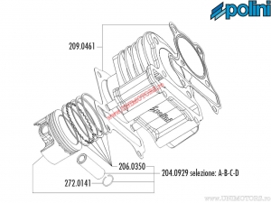 Set cilindro (diametro 50mm / 81cc) - 125.0007 - Polini