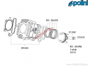 Set cilindro (diametro 52mm / 107cc) - 119.0093 - Polini