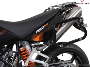 Set cutii laterale (sidecase) AERO ABS (2x25L) si suporti EVO - 50.0L - KTM 990 SM/-T/-R / 950 SM - SW-Motech