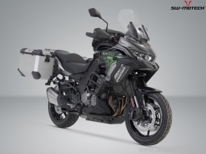 Set cutii laterale (sidecase) TRAX ADV L al. argintiu si suporti PRO - 90.0L - Kawasaki Versys 1000 / 1000 S ('18-) - SW-Motech