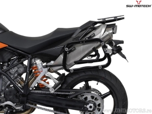 Set cutii laterale (sidecase) TRAX ADV L aluminiu argintiu si suporti EVO - 90.0L - KTM 990 SM / SM-T / SM-R / 950 SM- SW-Motech