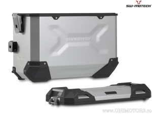 Set cutii laterale (sidecase) TRAX ADV L aluminiu argintiu si suporti PRO - 90.0L - BMW R 1300 GS ('23-) - SW-Motech