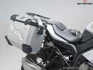 Set cutii laterale (sidecase) TRAX ADV L aluminiu argintiu si suporti PRO - 90.0L - BMW S 1000 XR ('15-'19) - SW-Motech