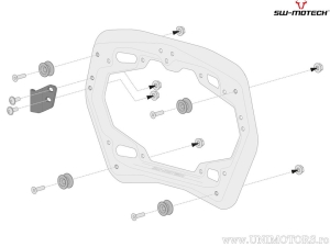 Set cutii laterale (sidecase) TRAX ADV L aluminiu culoare argintie si suporti PRO - Honda CB500X / CB500F / CBR500R - SW-Motech