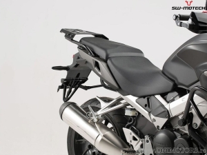 Set cutii laterale (sidecase) TRAX ADV L aluminiu culoare neagra si suporti EVO - Honda VFR800X Crossrunner ('15-) - SW-Motech