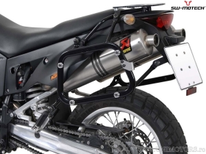 Set cutii laterale (sidecase) TRAX ADV L aluminiu negru si suporti EVO - 90.0L - KTM 950 Adv. / 990 Adv. ('03-) - SW-Motech