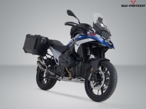 Set cutii laterale (sidecase) TRAX ADV L aluminiu negru si suporti PRO - 90.0L - BMW R 1300 GS ('23-) - SW-Motech