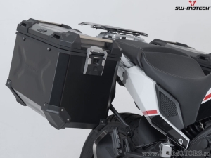 Set cutii laterale (sidecase) TRAX ADV L aluminiu negru si suporti PRO - 90.0L - Moto Morini X-Cape 650 ('21-) - SW-Motech