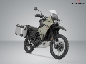 Set cutii laterale (sidecase) TRAX ADV L/M aluminiu argintiu si suporti PRO - 82.0L - Kawasaki KLR 650 ('22-) - SW-Motech