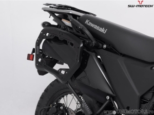 Set cutii laterale (sidecase) TRAX ADV L/M aluminiu argintiu si suporti PRO - 82.0L - Kawasaki KLR 650 ('22-) - SW-Motech