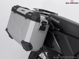 Set cutii laterale (sidecase) TRAX ADV L/M aluminiu argintiu si suporti PRO - 82.0L - Kawasaki KLR 650 ('22-) - SW-Motech