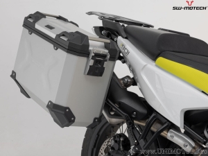 Set cutii laterale (sidecase) TRAX ADV L/M aluminiu argintiu si suporti PRO - Husqvarna Norden 901 ('21-) - SW-Motech