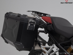 Set cutii laterale (sidecase) TRAX ADV L/M aluminiu negru si suporti PRO - 82.0L - BMW F750GS / F850GS/Adv ('17-) - SW-Motech