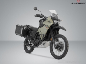 Set cutii laterale (sidecase) TRAX ADV L/M aluminiu negru si suporti PRO - 82.0L - Kawasaki KLR 650 ('22-) - SW-Motech