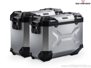 Set cutii laterale (sidecase) TRAX ADV M aluminiu argintiu si suporti EVO - 74.0L - BMW F650GS(-'07) / G 650GS ('11-)- SW-Motech