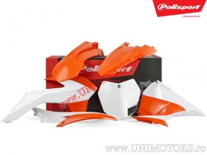 Set di plastica (arancione / bianco) - KTM SX 125 / SX 150 / SX 250 / SX-F 250 ie / SX-F 350 ie / SX-F 450 ie ('13-'15) - Polisp