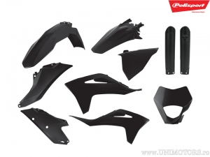 Set di plastica nera - Gas Gas EC 250 / EC 250 F 4T / EC 300 / EC 350 F 4T / MC E5 / MC 65 / MC 125 / MC 250 F 4T - Polisport