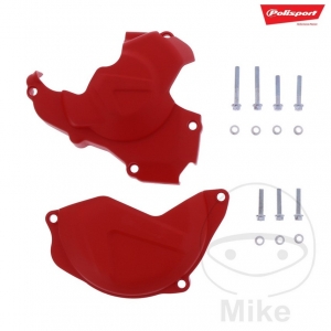 Set di protezione copertura frizione e accensione rosso Polisport - Honda CRF 450 R ('10-'16) - JM