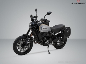 Set geanta laterala stanga Legend Gear LC2 (13.5L) Black Edition si suport SLC - Ducati Scrambler models - SW-Motech