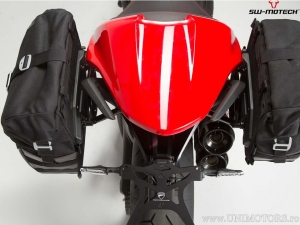 Set genti laterale Legend Gear LC2 / LC1 Black Edition si suporti SLC - Ducati Monster 797 ('16-) - SW-Motech