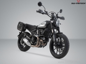 Set genti laterale Legend Gear LC2 / LC1 si suporti SLC - negru-maro - Ducati modele Scrambler ('18-) - SW-Motech