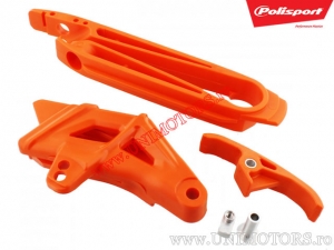 Set guida catena (arancione) - KTM EXC / EXC-F / EXC R ('08-'11) / SX / SX-F ('07-'10) - Polisport