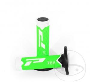 Set handvatten stuur 788 zwart groen fluorescerend wit Progrip D: 22 mm L: 115 mm gesloten - JM