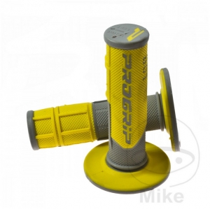 Set manopole manubrio 801 giallo grigio Progrip D: 22 mm L: 115 mm chiuse - JM