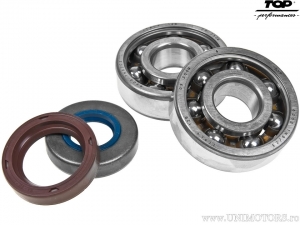 Set of bearings and seals for crankshaft - Aprilia Red Rose / Extrema / AF1 / Beta RR / RK / Yamaha DT 50cc 2T - (TOP Performanc