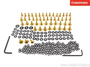 Set of Pro Bolt gold aluminum fairing screws - Ducati 1198 1198 S ('09-'10) / 1198 1198 SP ('11) / 1198 1198 S Corse ('10) - JMT