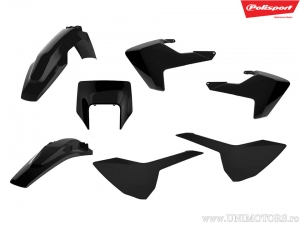 Set plastice negre - Husqvarna FE 250 / FE 350 / FE 450 / FE 501 / TE 250 2T / TE 300 / TE 300 i ('17-'19) - Polisport