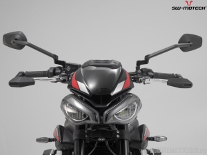 Set protectii manete cu aparatoare - material: aluminiu - culoare: negru - Triumph Street Triple 765 R / S ('19-) - SW-Motech