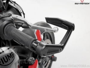 Set protectii manete cu aparatoare - material: aluminiu - culoare: negru - Triumph Trident 660 ('21-) - SW-Motech