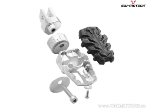 Set scarite EVO - oțel inoxidabil - cauciuc / argintiu-negru - diverse modele Honda / BMW / Moto Guzzi / Triumph - SW-Motech