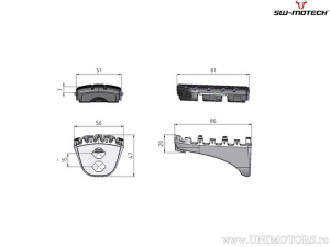 Set scarite ION - oțel inoxidabil - cauciuc / argintiu-negru - Honda XRV650/750 ('87-'03) XL600V ('87-99) CRF1000L - SW-Motech