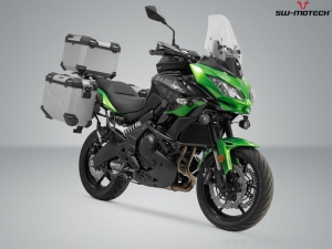 Set TRAX ADV argintiu (topcase + 2x sidecase + suporti EVO + ADVENTURE-RACK) - 158.0L - Kawasaki Versys 650 (14-) - SW-Motech