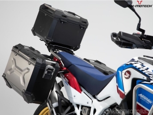 Set TRAX ADV argintiu (topcase + 2x sidecase + suporti PRO + ADV-RACK) - 150.0L - Honda CRF1000L Africa Adv Sp ('18-)- SW-Motech