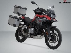 Set TRAX ADV argintiu (topcase + 2x sidecase + suporti PRO + ADV-RACK pt suporti plastic) - 150.0L - BMW F 750/850 GS- SW-Motech