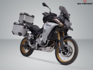 Set TRAX ADV argintiu (topcase +2x sidecase + suporti PRO + ADV-RK pt suporti inox) - 150.0L - BMW F 850 GS Adv (20-)- SW-Motech