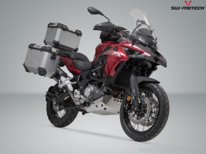 Set TRAX ADV argintiu (topcase + 2x sidecase + suporti PRO + ADVENTURE-RACK) - 150.0L - Benelli TRK 502 X ('18-) - SW-Motech